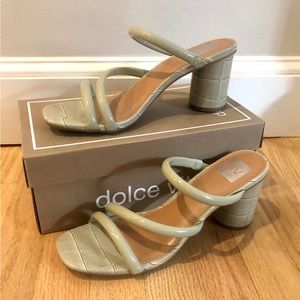 DV Dolce Vita Mint Green Block Heel Sandals
